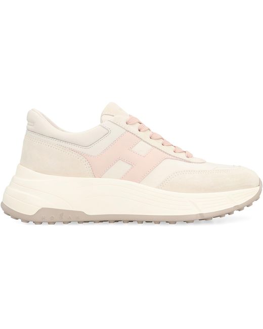 Hogan Pink H669 Leather Low-Top Sneakers