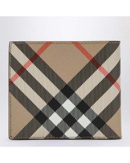 Burberry Green Check Pattern Folding Wallet for men