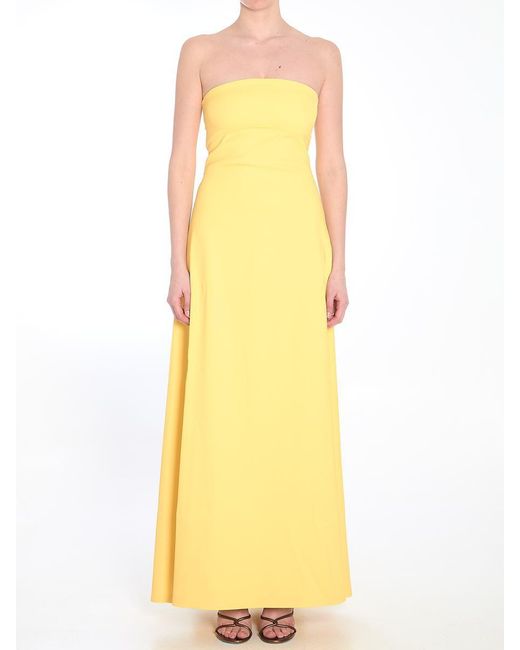 Jacquemus Yellow Bustier Long Dress