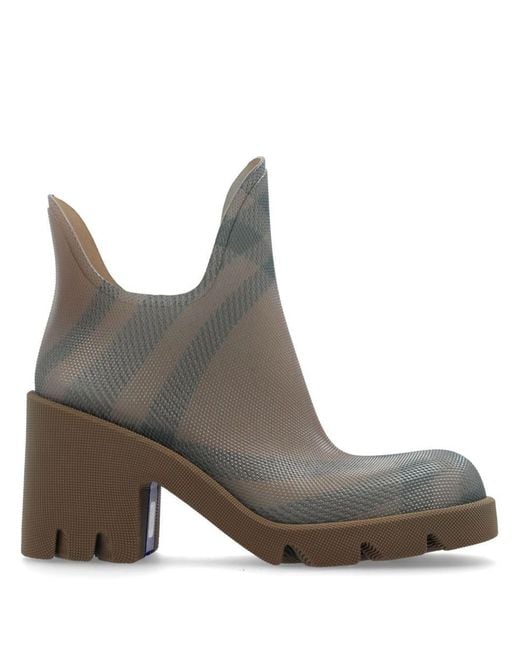 Burberry Brown Marsh Checked Rubber Boots