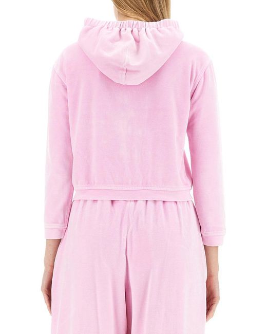 T By Alexander Wang Pink Velour Sweatshirt