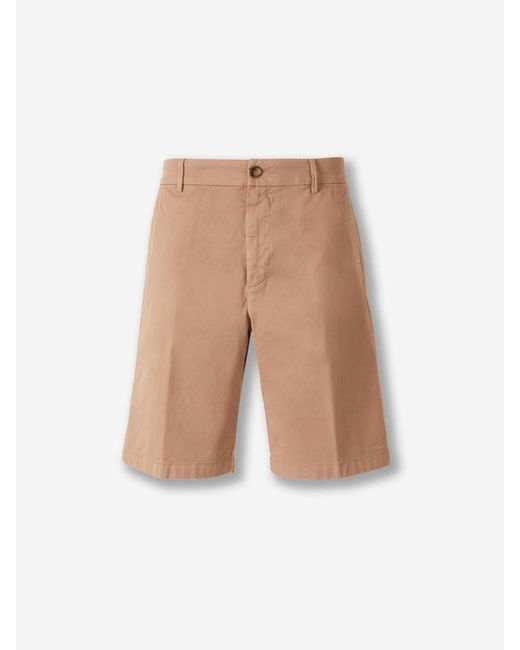 Canali White Straight Cotton Bermuda Shorts for men