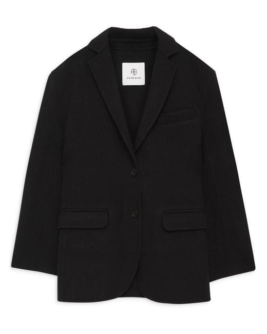 Anine Bing Black Quinn Single-Breasted Blazer