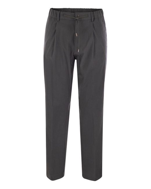 Herno Gray Tech Wool Trousers for men