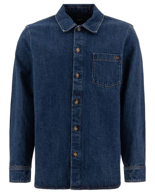 A.P.C. Blue "Vittorio Brodé" Overshirt for men