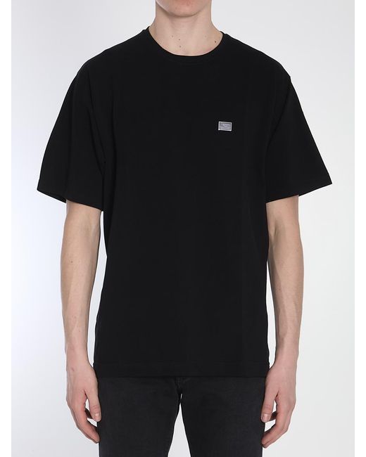 Dolce & Gabbana Black T-Shirt With Plaque for men