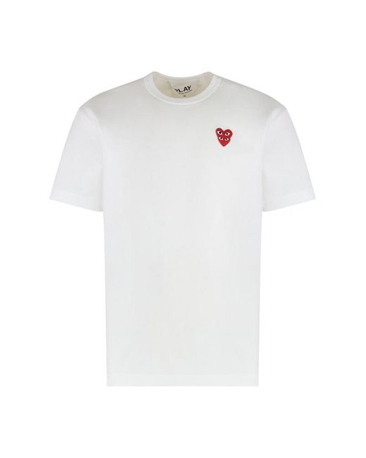 COMME DES GARÇONS PLAY White Logo Cotton T-Shirt for men