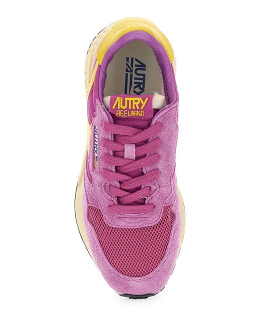 Autry Purple 'Reelwind' Low Top Sneakers With Logo Patch On Tongue And Side