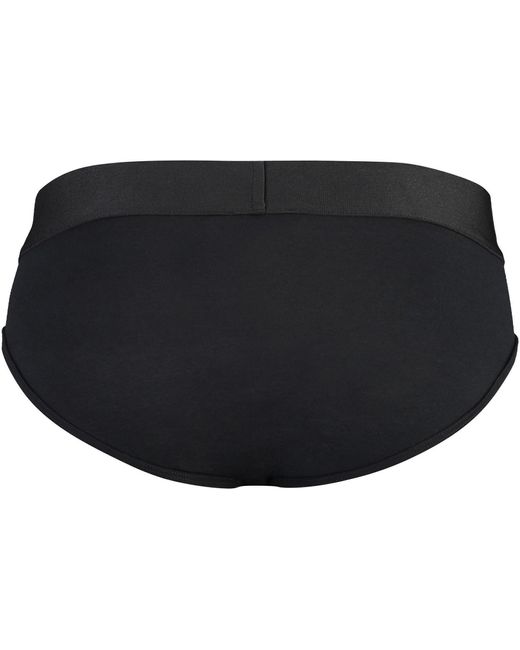 Palm Angels Black Set Of Two Cotton Briefs With Logoed Elastic Band for men
