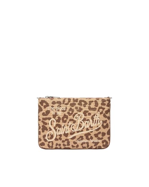 Mc2 Saint Barth White Pochette Parisienne Con Stampa Animalier