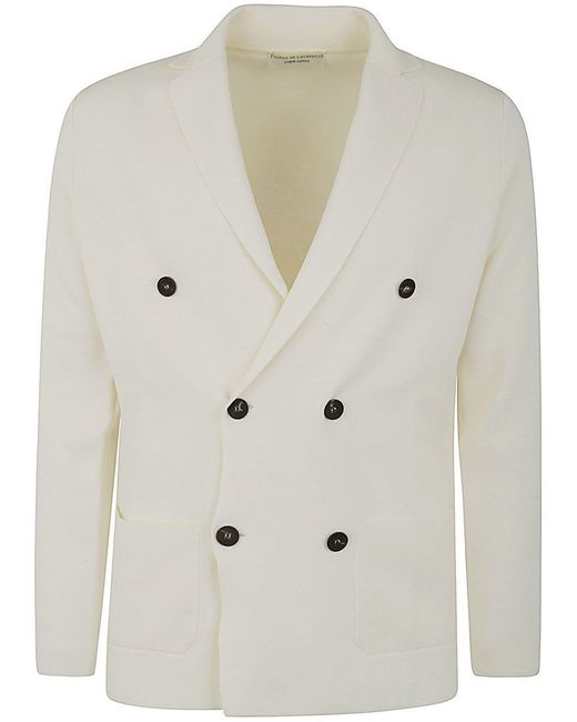 FILIPPO DE LAURENTIIS Natural Double Breasted Jacket for men