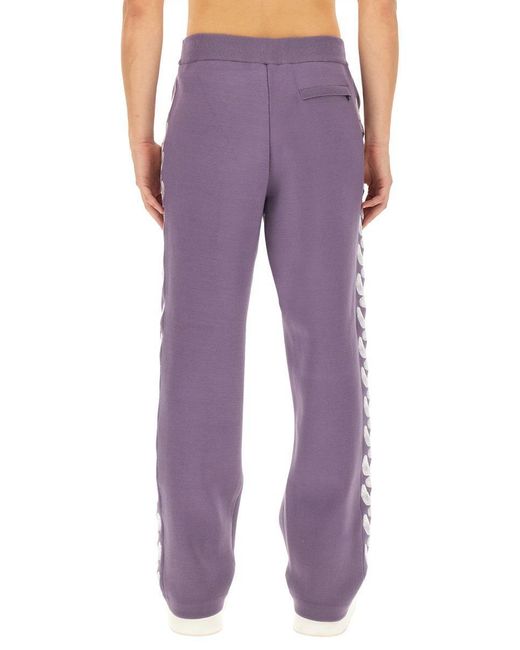 3.PARADIS Purple Jogging Pants With Logo for men