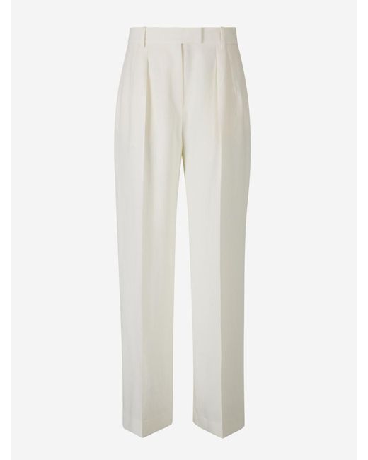 The Row White Antone Linen Trousers