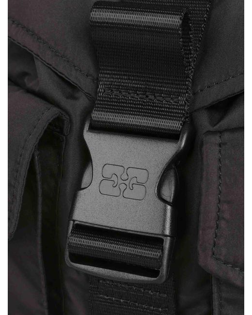Ganni Black Technical Backpack