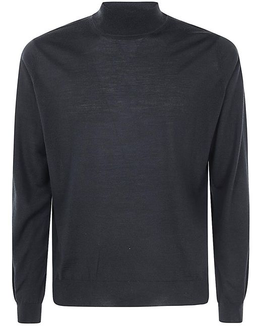 FILIPPO DE LAURENTIIS Blue Long Sleeves Merinos Turtleneck for men