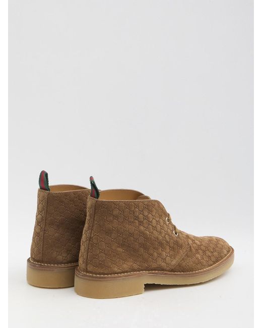 Gucci Brown Gg Ankle Boots for men