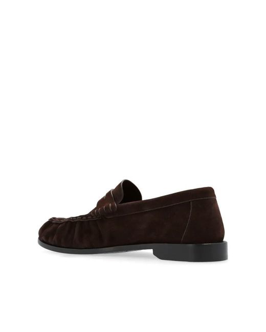 Saint Laurent Brown Suede Loafers