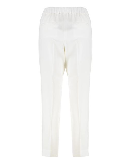 Peserico White Viscose Trousers
