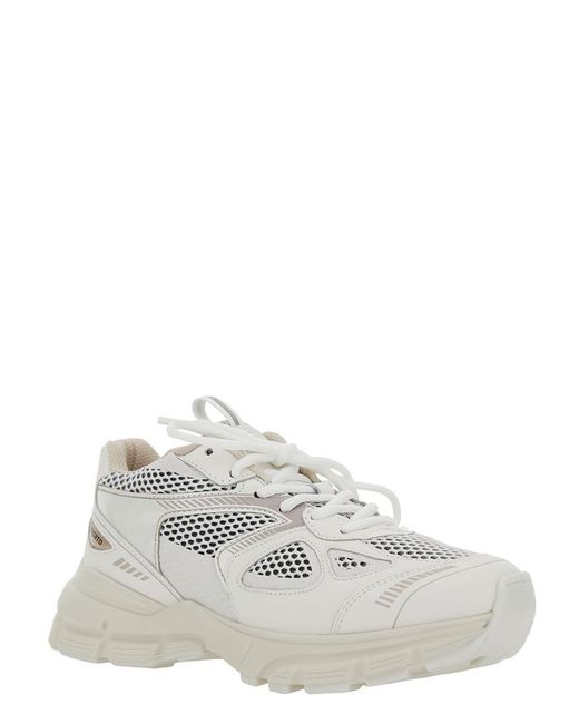Axel Arigato White 'Marathon Runner' Low Top Sneakers With Reflective Details