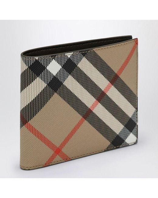 Burberry Green Check Pattern Folding Wallet for men