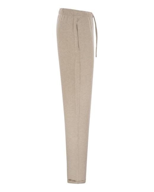 Majestic Filatures Natural Trousers With Drawstring Waist