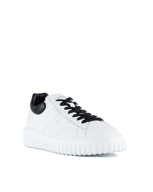 Hogan White H-Stripes Sneakers With Heel for men