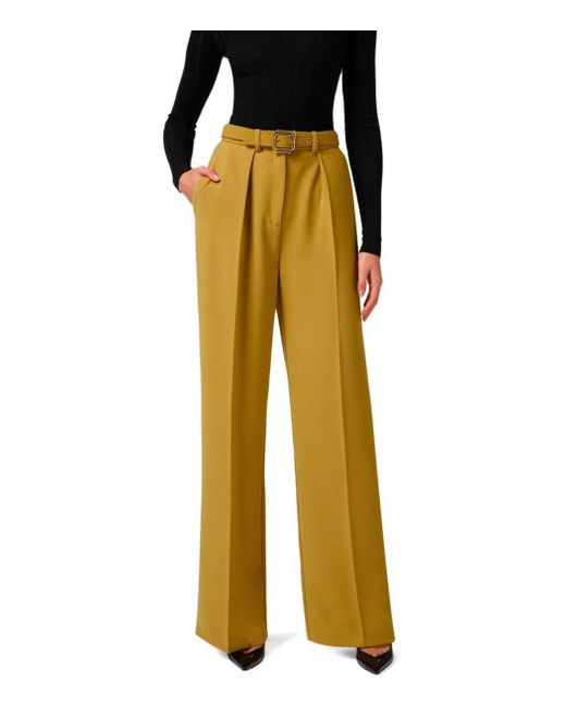 Elisabetta Franchi Yellow Curry Belted Trousers