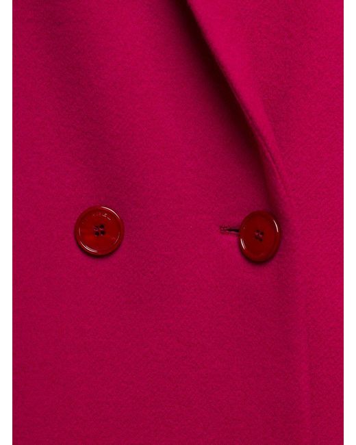 Isabel Marant Red Raspberry Wool And Cashmere Blend Coat