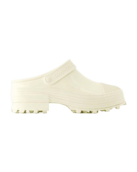 フラットシューズ Traktori Slides - Camper - Leather - White CAMPERLAB Traktori Slides in White | Lyst