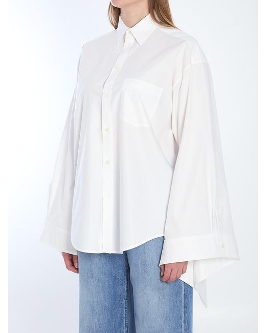 Balenciaga White Tied Cuffs Blouse