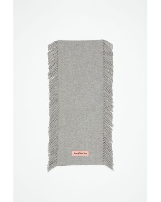 Acne Gray Sciarpa In Lana Con Frange