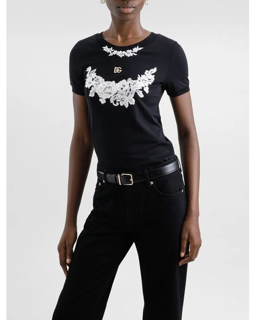Dolce & Gabbana Black T-Shirts And Polos