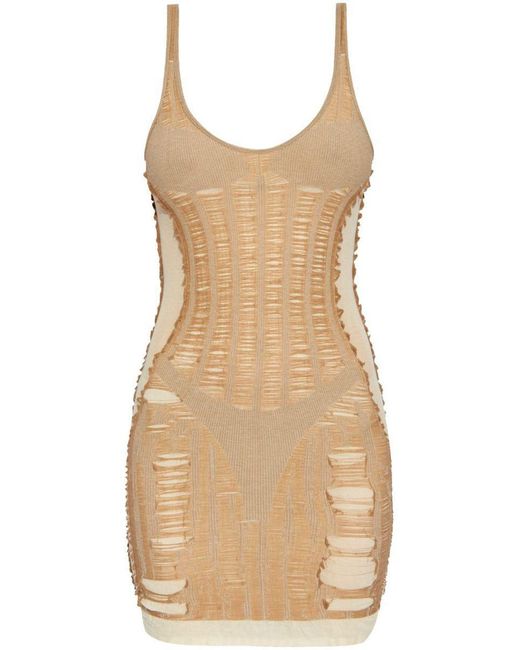 DIESEL Natural Distressed Mini Dress