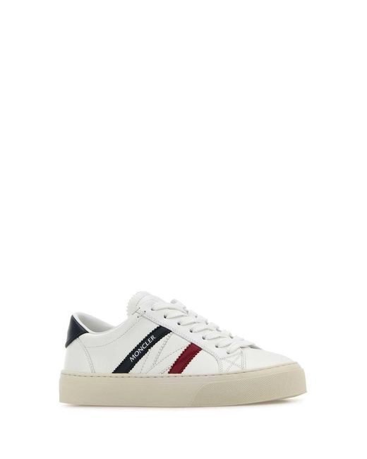 Moncler White Leather Monaco 2 Sneakers for men