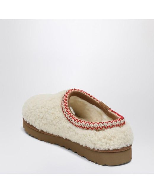 Ugg White Tasman Maxi Curly Natural-Coloured Slipper
