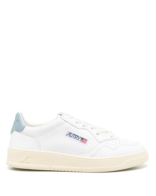 Autry White 'Medalist Low' Sneakers With Heel Tab for men