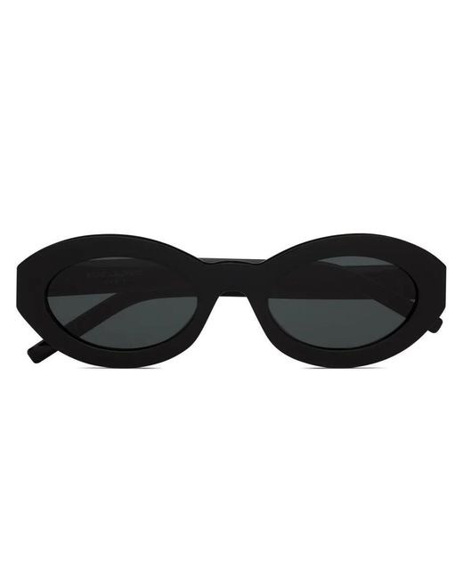 Saint Laurent Black Sl M136 Oval-Frame Sunglasses