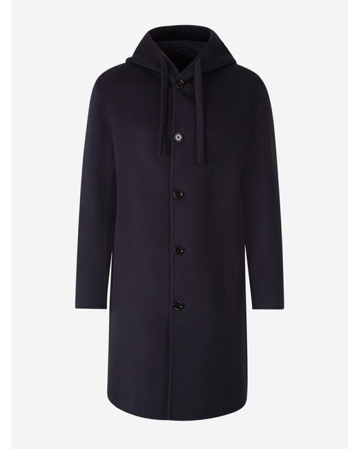 Lardini Blue Long Wool Coat for men