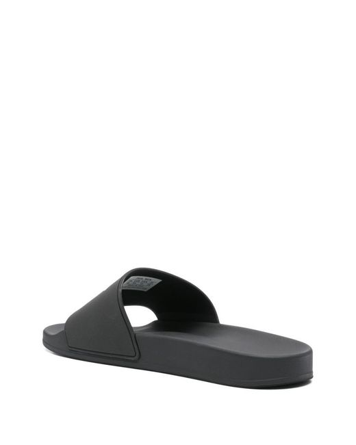 Balenciaga Black Logo Pool Slides for men