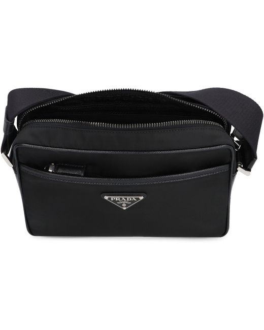 Prada Black Re-Nylon Messenger Bag for men
