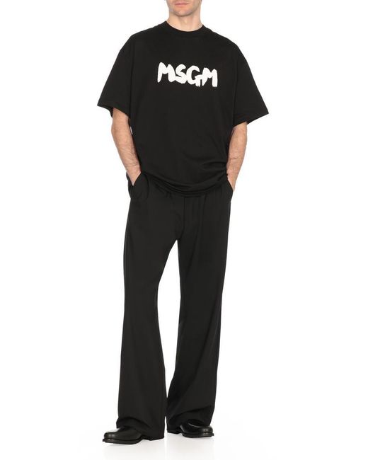 MSGM Black T-Shirts And Polos for men