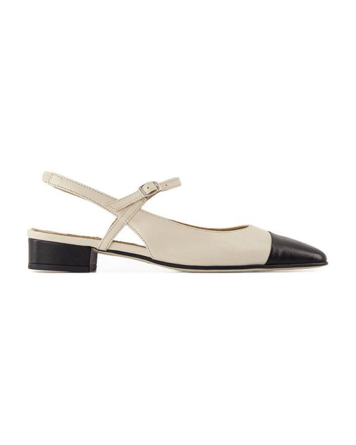 Carel Paris Beige Cotton Ballet Flats