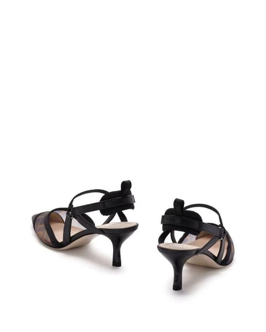 Fendi Black Hummingbird Lite Ff Mesh Slingbacks Shoes