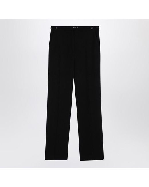 The Row Black Elegant Wool Trousers For