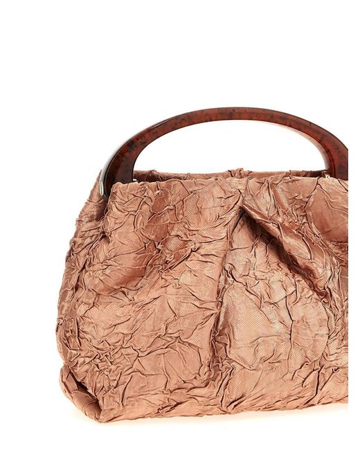 Dries Van Noten Brown Crinkled Effect Handbag
