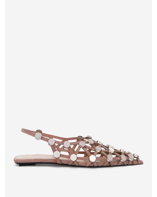 The Attico Pink Grid Flat Ballerinas
