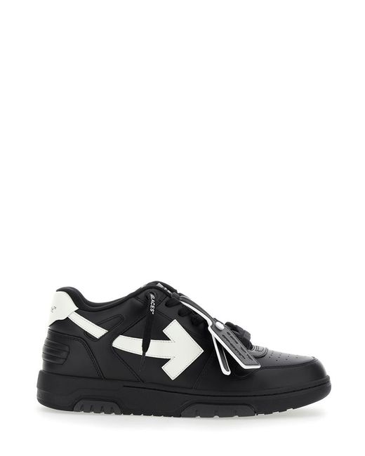 Off-White c/o Virgil Abloh Black 'Out Of Office' Low Top Sneakers With Arrow Marker Dial And Logo Patch On The Tongue for men