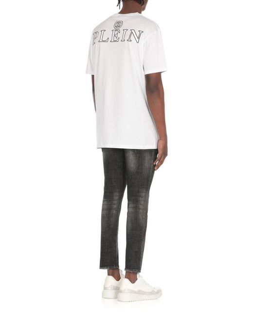 Philipp Plein White Cotton T-Shirt for men
