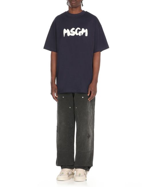 MSGM Blue T-Shirts And Polos for men