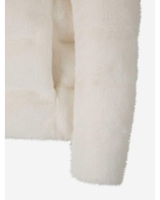 Herno White Faux Fur Quilted Jacket